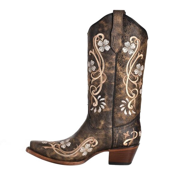 Circle G Black Multi Color Floral Embroidered Boots NWT Size 7 - Picture 2 of 10